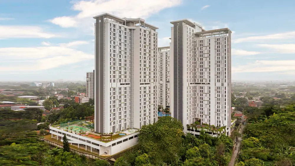 Aerial foto tower Apartemen Akasa Pure Living di Serpong BSD City
