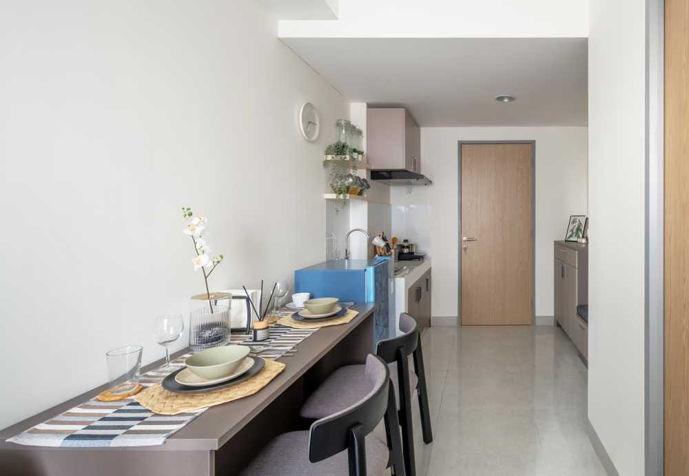 Desain Dapur Dan Dining Area Apartemen 1 BR