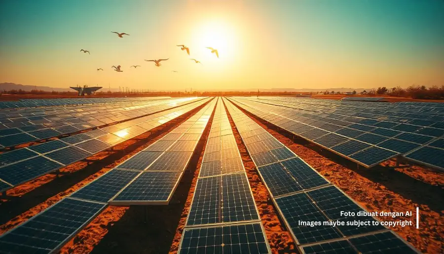 Investasi energi terbarukan berupa pembangkit listrik tenaga panel surya