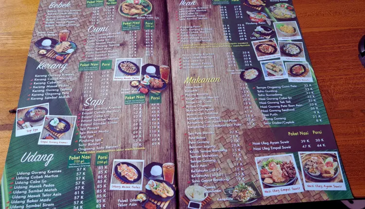Daftar menu dan harga di Resto Kampung Kecil BSD