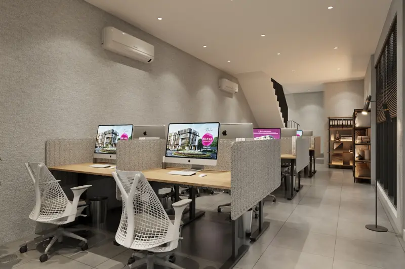 Inspirasi desain interior ruang kerja di Akasa Promenade